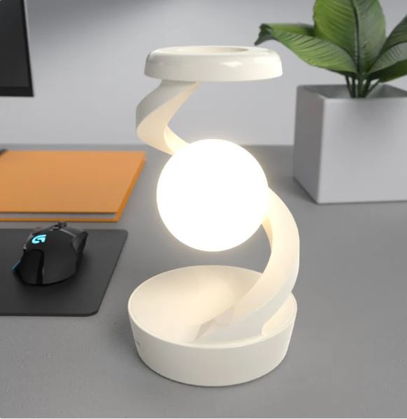 Lunar Glow Desk Lamp with Wireless Charger