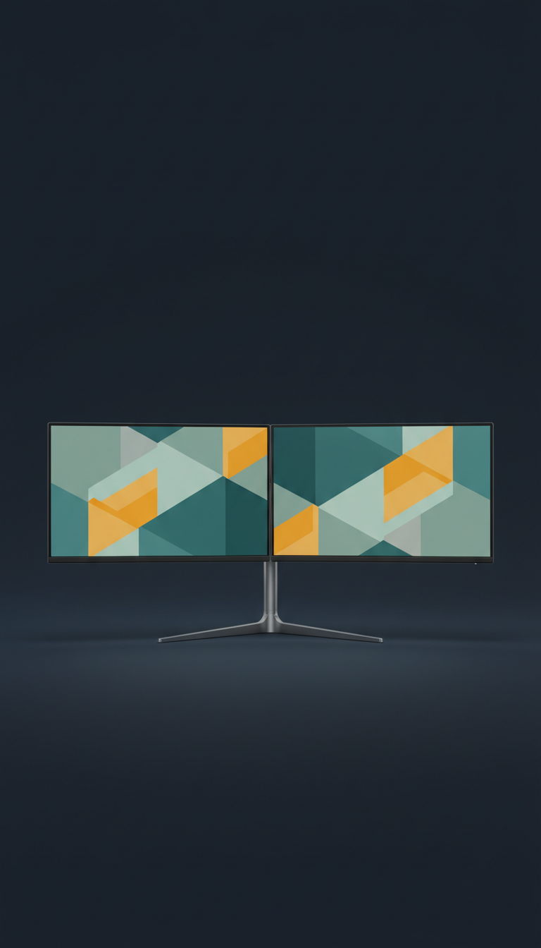 Dual Monitor with Tempered Glass Display