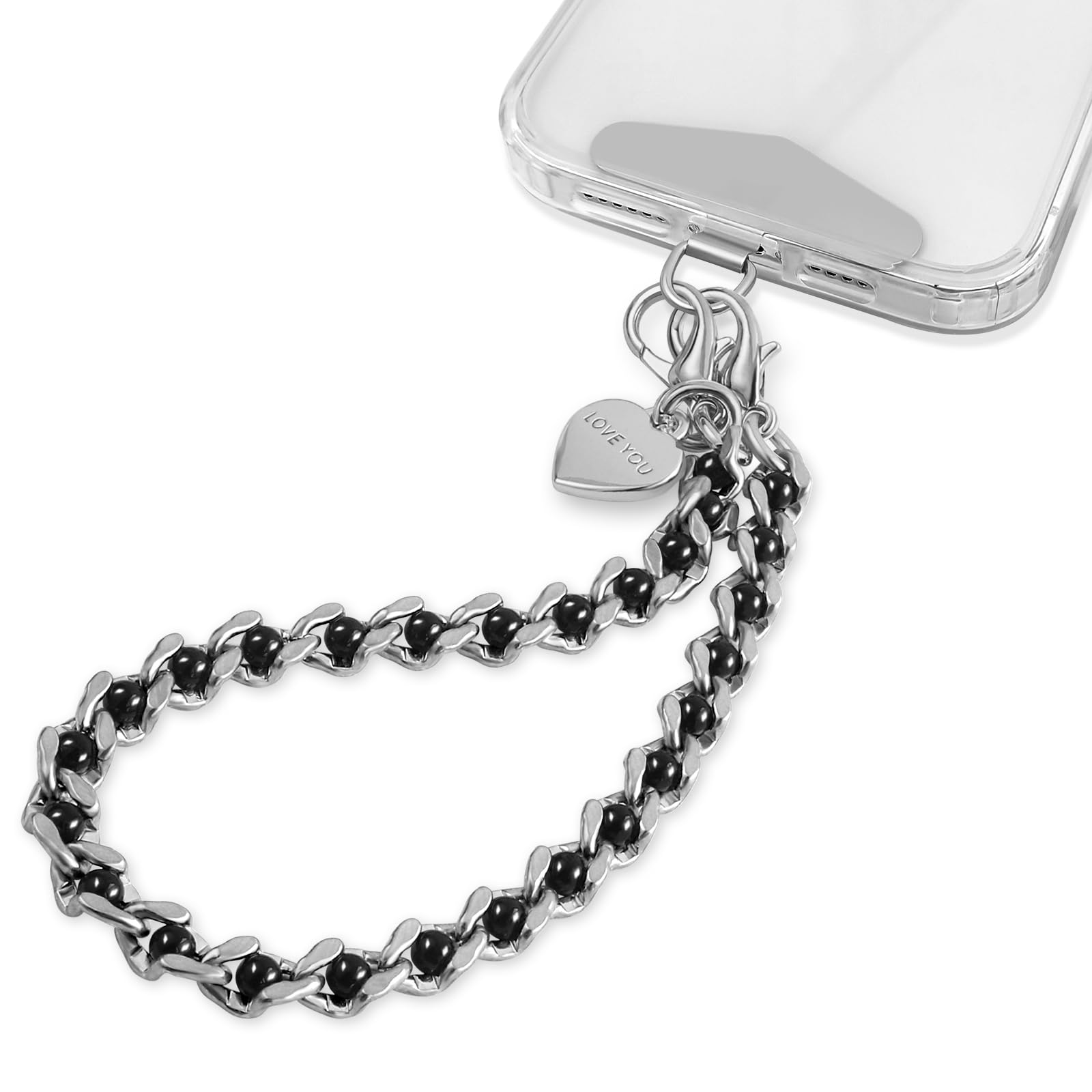 Phone Charm Strap Heart Wristlet