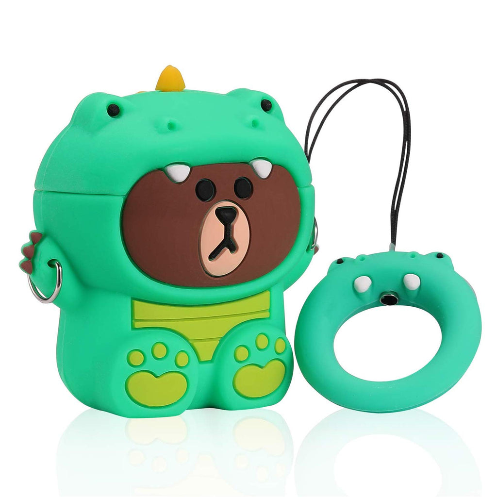 JoyPop Green Cartoon Case for Airpods 1&2